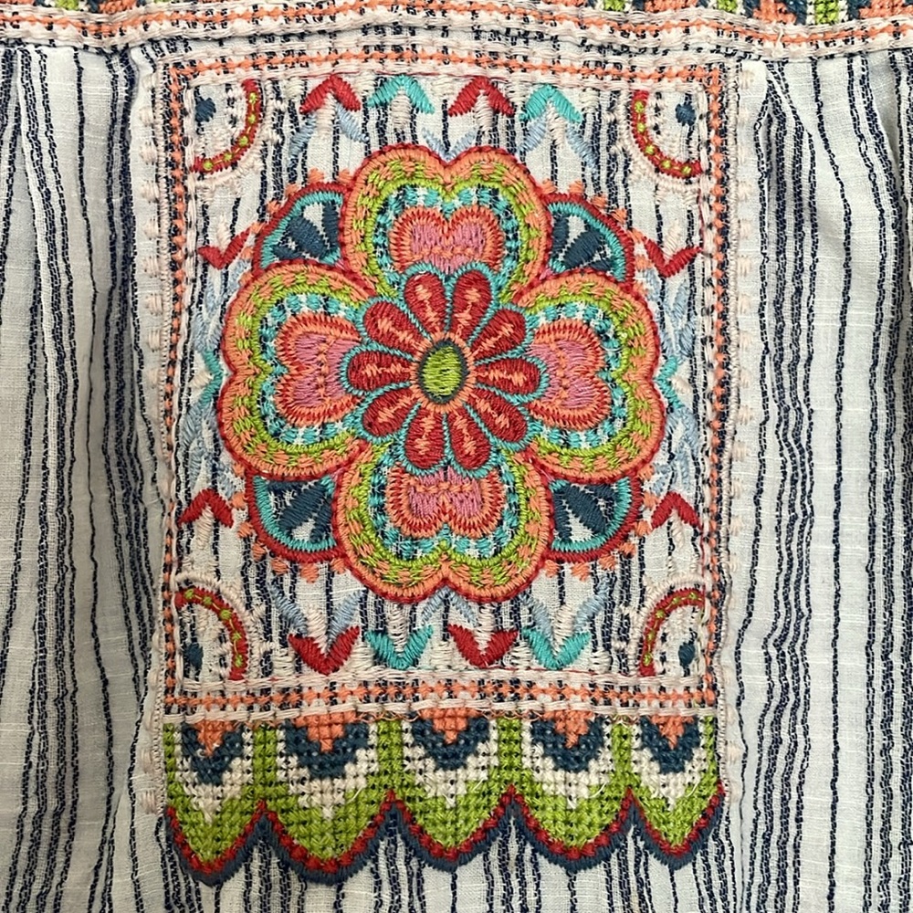 Johnny Was Workshop Multi Colored Embroidered Boh… - image 2